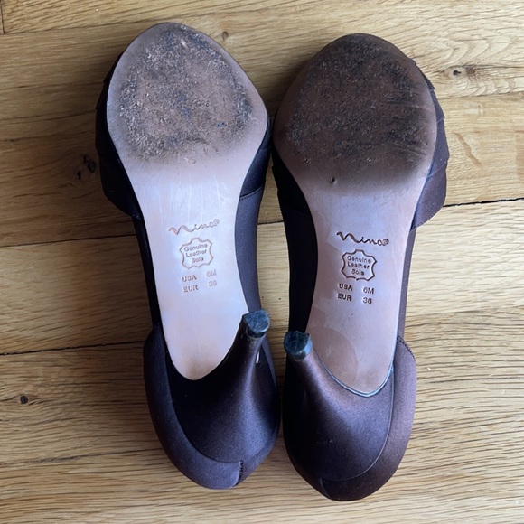 Nina Fleur Brown Chocolate Luste Peep-toe Pumps - Picture 8 of 11